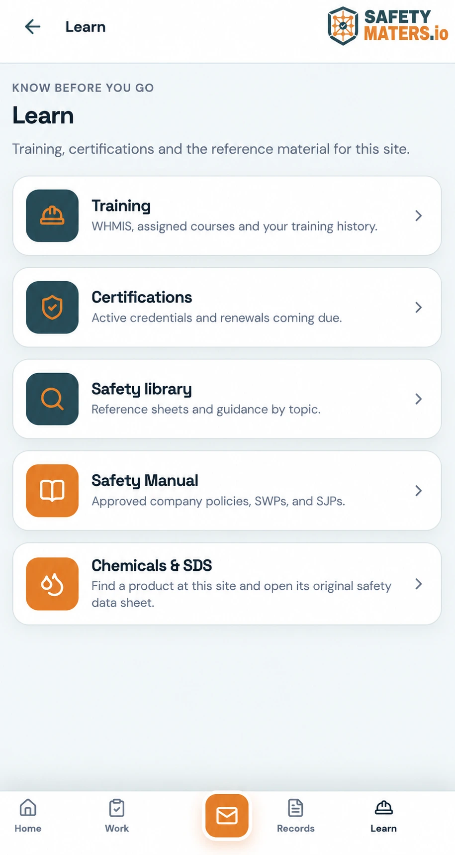 Safety Maters.io crew app